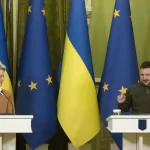 EU officials visit Kyiv as Russia strikes civilian target