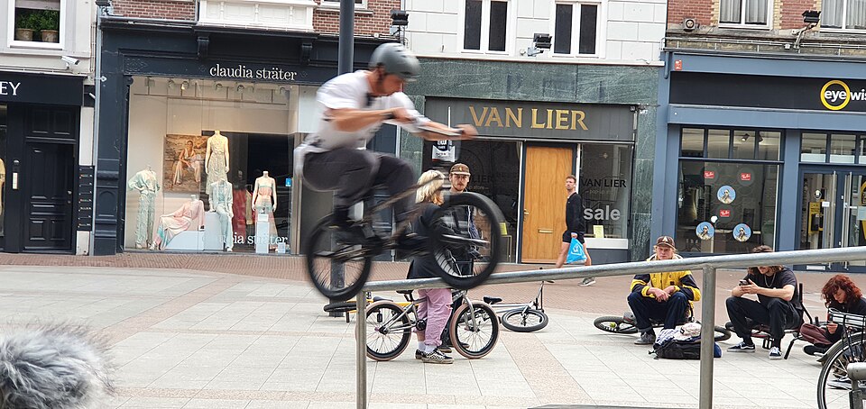 Bmx Rider Performing Stunts On A Bmx Bike